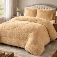 Casadeliacl - Plumon De Invierno Peludos Con Chiporro 2 Plazas Beige Peludo