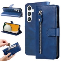 Gangxun - Funda Con Cremallera Para Samsung Galaxy S25, Carcasa Cartera De Cuero Pu Con Soporte Y Tarjetero