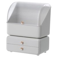 Ioensy - Organizador De Maquillaje De Escritorio Caddy Holder Organizadores De Cuidado De La Piel Para Cajón De Encimera Flip White