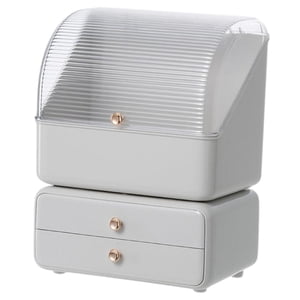 Ioensy - Organizador De Maquillaje De Escritorio Caddy Holder Organizadores De Cuidado De La Piel Para Cajón De Encimera Flip White