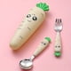 thumbnail image 1 of 1pc/1set Creative Cartoon Carrot Tableware, Children's Fork Spoon With Handle, Portable Children's Tableware, For Toddlers Kids, 1 of 3