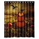 thumbnail image 1 of Cortina de ducha de Halloween con diseño de cuervo y calabaza espeluznante, juego de cortina de baño con ganchos, tamaño 60 x 72 pulgadas, 1 of 3