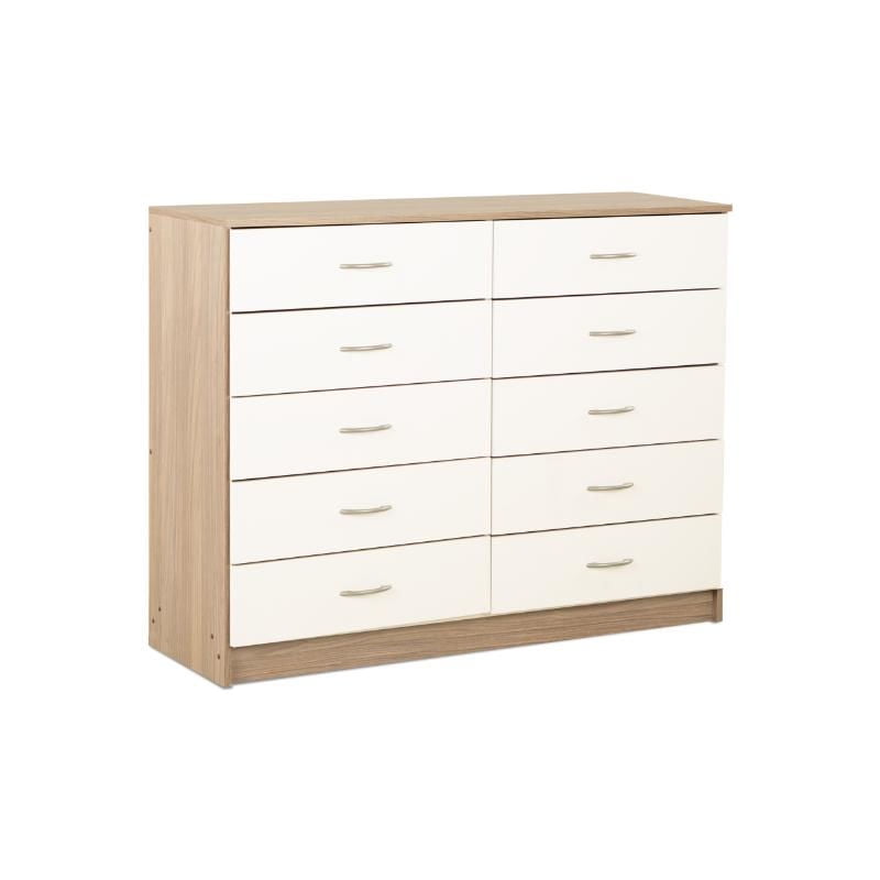 Stanford - Cómoda 10 Cajones Bicolor