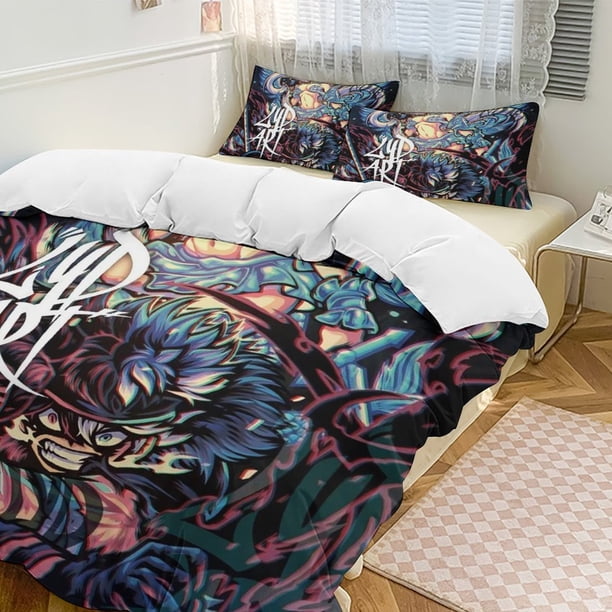 Black Clover Anime Home Bed 3-piece Set Classic Japanese Anime Polyester Wash Student Dormitory Set