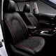 thumbnail image 2 of Fundas para asientos de coche CAROMOP Luxury, juego frontal de piel sintética, negro/rojo, 2 of 7