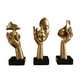 thumbnail image 2 of Estatuas De Pensador De Resina, Decoraciones De Mesa Para Estantería, Estante De Entrada Dorado, 3 Uds., 2 of 5