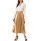 thumbnail image 2 of Falda de fiesta plisada midi con cintura elástica metálica para mujer de NOMADIC NOOK M Oro, 2 of 7