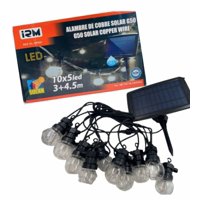 Tomasstore - Guirnaldas Solar 5Mts 10 Ampolletas Vintage Y Panel Solar