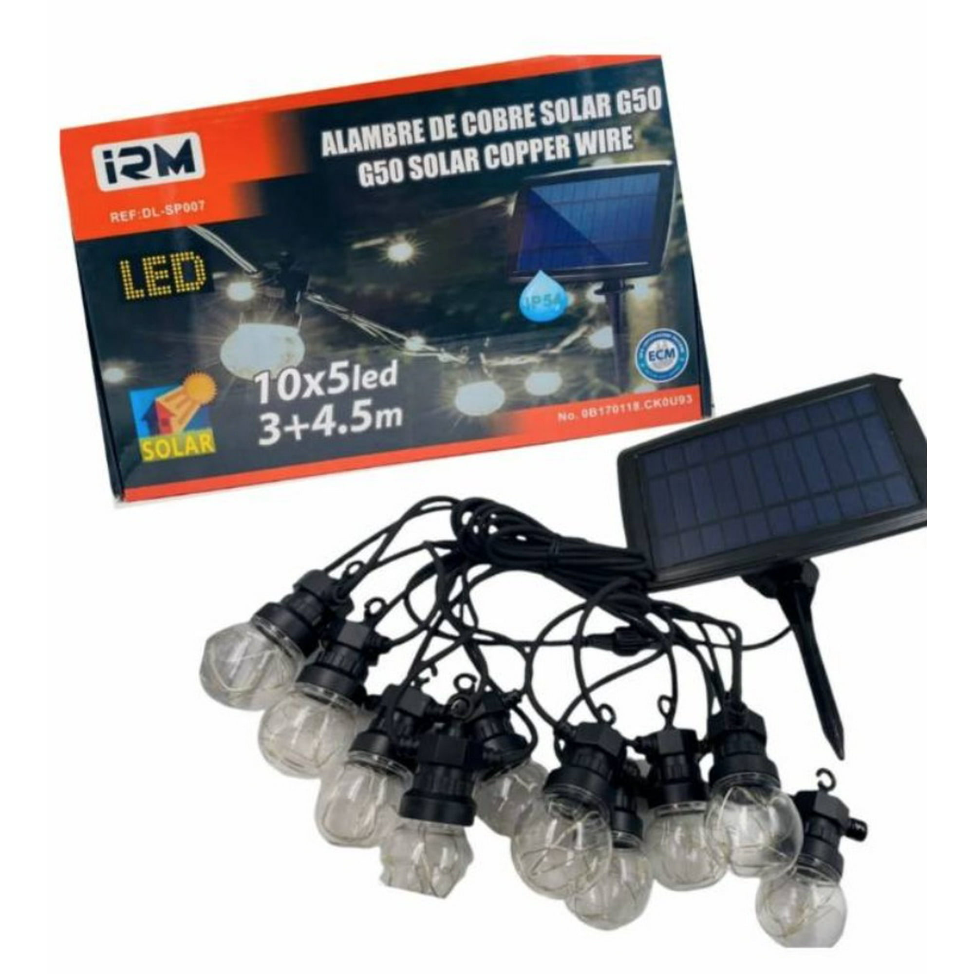 Tomasstore - Guirnaldas Solar 5mts 10 Ampolletas Vintage Y Panel Solar