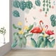 thumbnail image 1 of 1pc Flamingo Hanging Tree Leaves Wall Stickers, Green Nature Jungle Wall Decor, Vinyl Self-Adhesive Wallpaper, Removable Mural, For Living Room Bedroom, 1 of 4