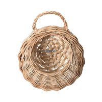 Ioensy - Cesta De Flores Colgante De Mimbre, Macetero De Pared, Césped, Patio, Balcón, Maceta, Soporte De Madera
