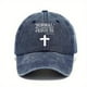 thumbnail image 1 of Vintage Baseball Cap - Cross Print Sunscreen Sports Hat - Washed Distressed Dad Hat, 1 of 5