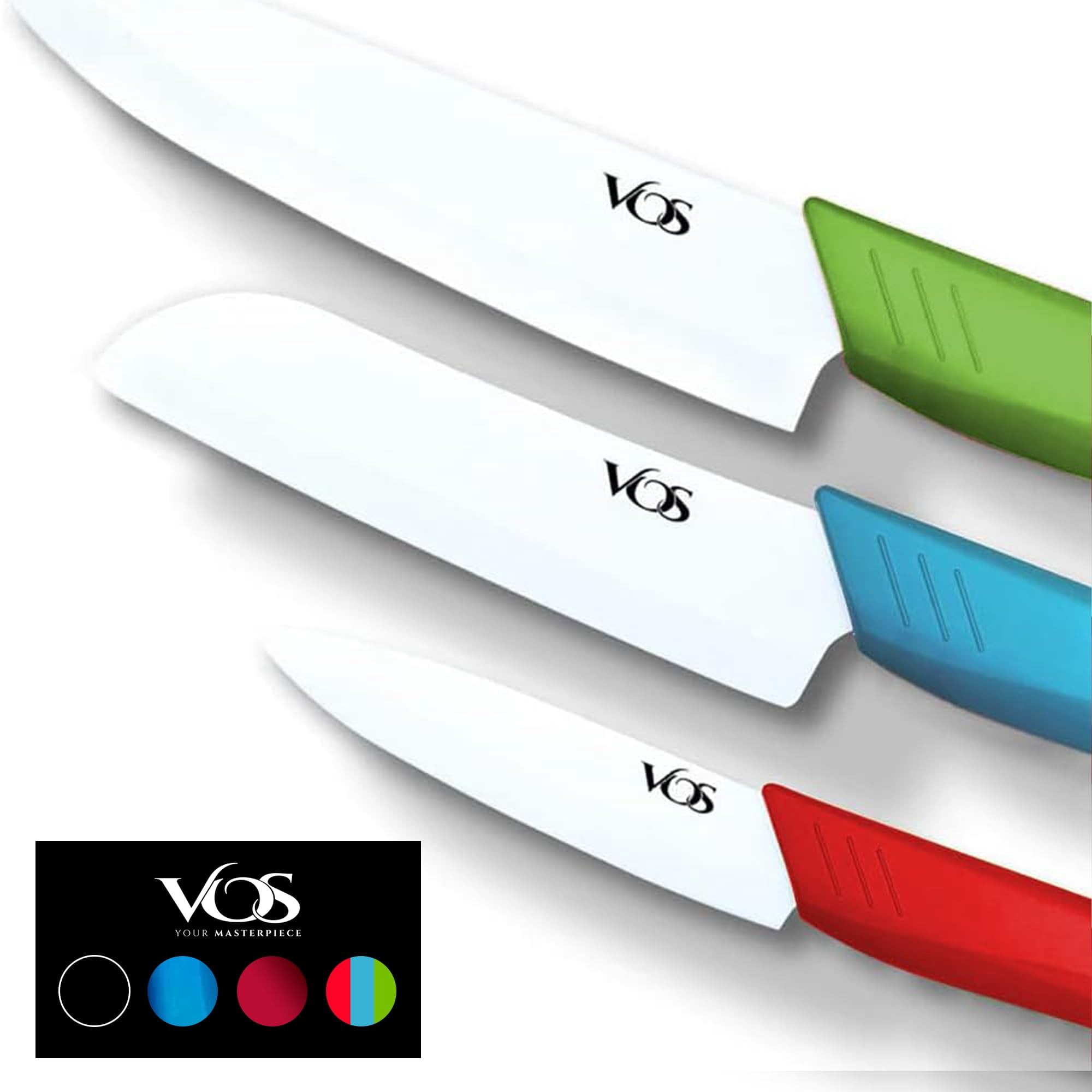 Vos - Juego De Cuchillos De Cerámica En Elegante Caja De Regalo Kitchen 3 Piezas