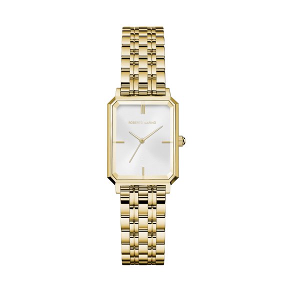 Reloj Roberto Marino RM1982 dorado con esfera plateada 3 ATM