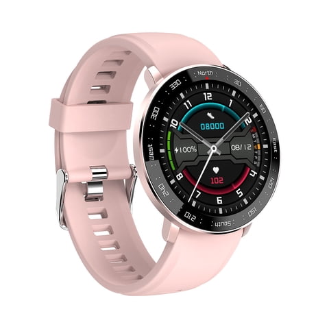 Castletec - Smartwatch Reloj Inteligente Bluetooth Zl03 Full Touch Pantalla Redonda Real - Rosa