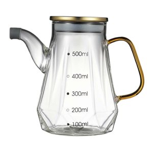 Magideal - Botella De Aceite Grande, Recipiente De Líquido De Cocina De Vidrio De Borosilicato Alto, Fácil De Limpiar Y Rellenar, Dispensador De Aceite Y Vinagre 500Ml