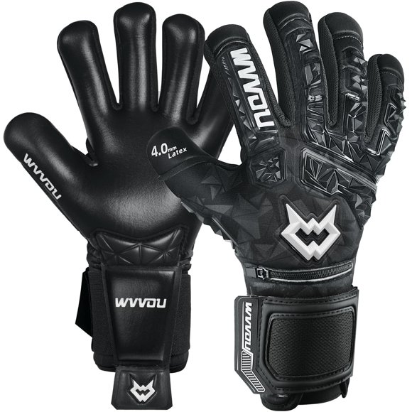 Guantes de portero de fútbol WVVOU 4 mm látex con protectores de dedos desmontables