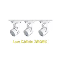 Presente - Lámpara Riel 3 Focos Hexagonal Luz Cálida 1Mt Blanco Moderno