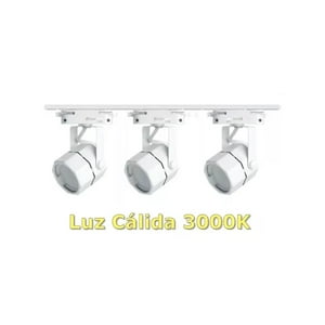 Presente - Lámpara Riel 3 Focos Hexagonal Luz Cálida 1Mt Blanco Moderno