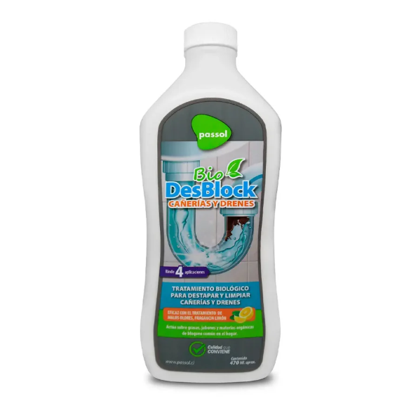 Bio Desblock Passol Cañerias Y Drenes 470 Ml
