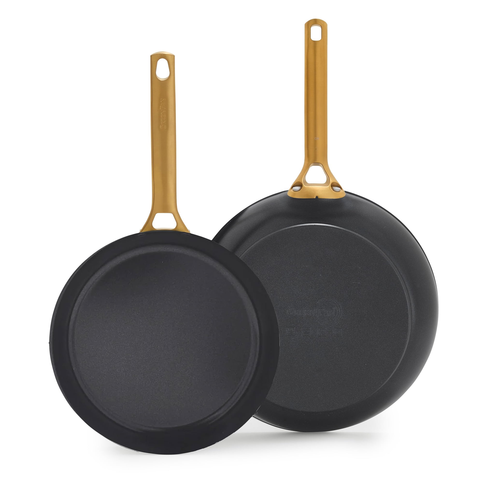 Juego De Sartenes Greenpan Reserve Pro De 26 Cm Y 30 Cm, Cerámica, Color Negro