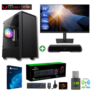 Pc Gamer Amd Ryzen 3 3200G + 16Gb + Vega 8 + 1Tb + Monitor 22″ + Parlante Rgb + Storm
