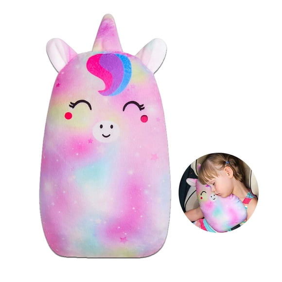 Almohada Cinturón Auto Unicornio 17 X 28 Cm Poliéster