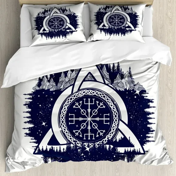 Vi Duvet Cover Set Mjollnir Bedding Set Scandinavian Folklore Motifs Northern Germanic Culture Comforter Cover Pillowcases Bed Sheets
