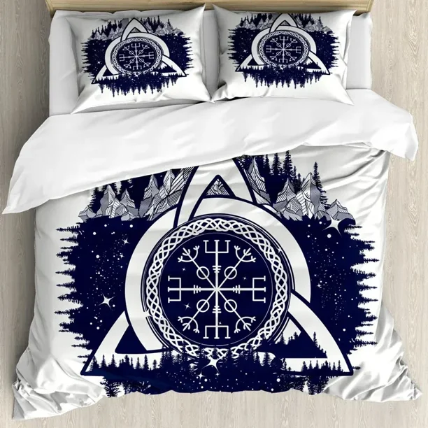 Vi Duvet Cover Set Mjollnir Bedding Set Scandinavian Folklore Motifs Northern Germanic Culture Comforter Cover Pillowcases Bed Sheets