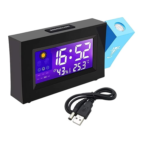 Bothyi - Proyección Despertador Función Snooze Temperatura Humedad Monitor 12/24H