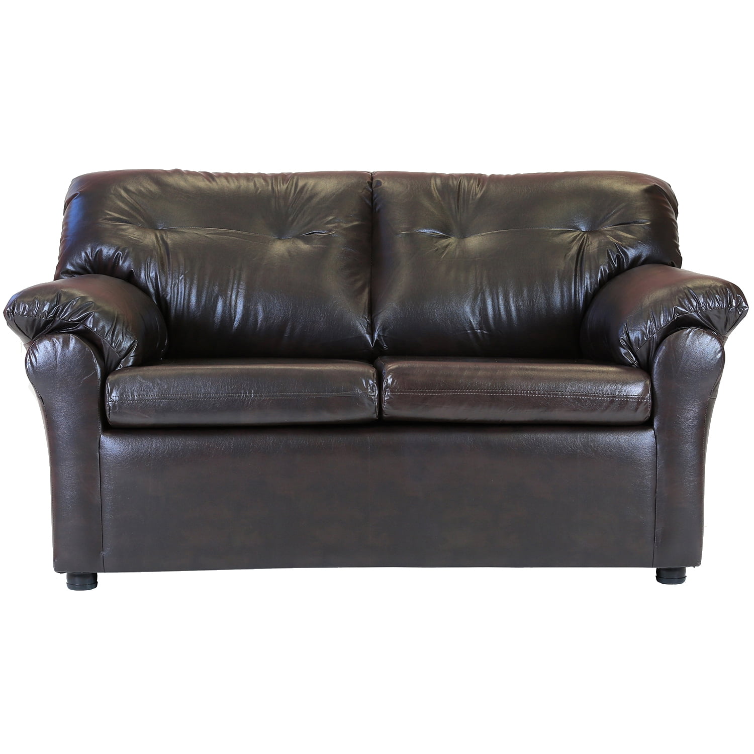 Muebles América - Sofá América 2 Cuerpos Cuero Sintético Café Moro