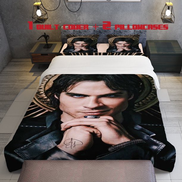 3pcs Men's Evil Theme Bedding Set Duvet Cover and Pillowcases with Multicolor Print