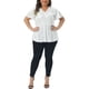 thumbnail image 2 of Agnes Orinda Disfraces de Halloween para Mujeres Tallas Grandes Blusas de Lentejuelas Brillantes Imitación de Envoltura Cuello en V Manga Corta Dobladillo Peplum Fiesta Blusas Metálicas 2X Plata, 2 of 6