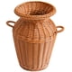 thumbnail image 1 of Jarrón de mimbre, cesta de flores tejida de ratán, largo, rústico, para arreglos florales, ideal para bodas, decoración del hogar (marrón claro), 1 of 6