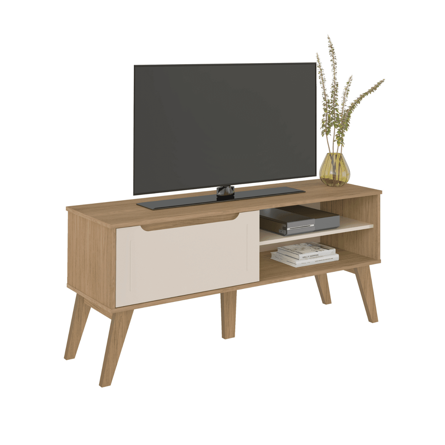 Exit - Rack Tv Hasta 55 Pulgadas Lotus Ii Roble Beige