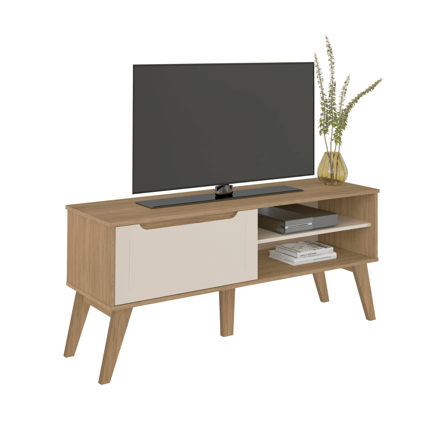 Exit - Rack Tv Hasta 55 Pulgadas Lotus Ii Roble Beige