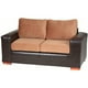 thumbnail image 2 of Sofá Infinity 2 Cuerpos Pu Café/Felpa Tostado, 2 of 4