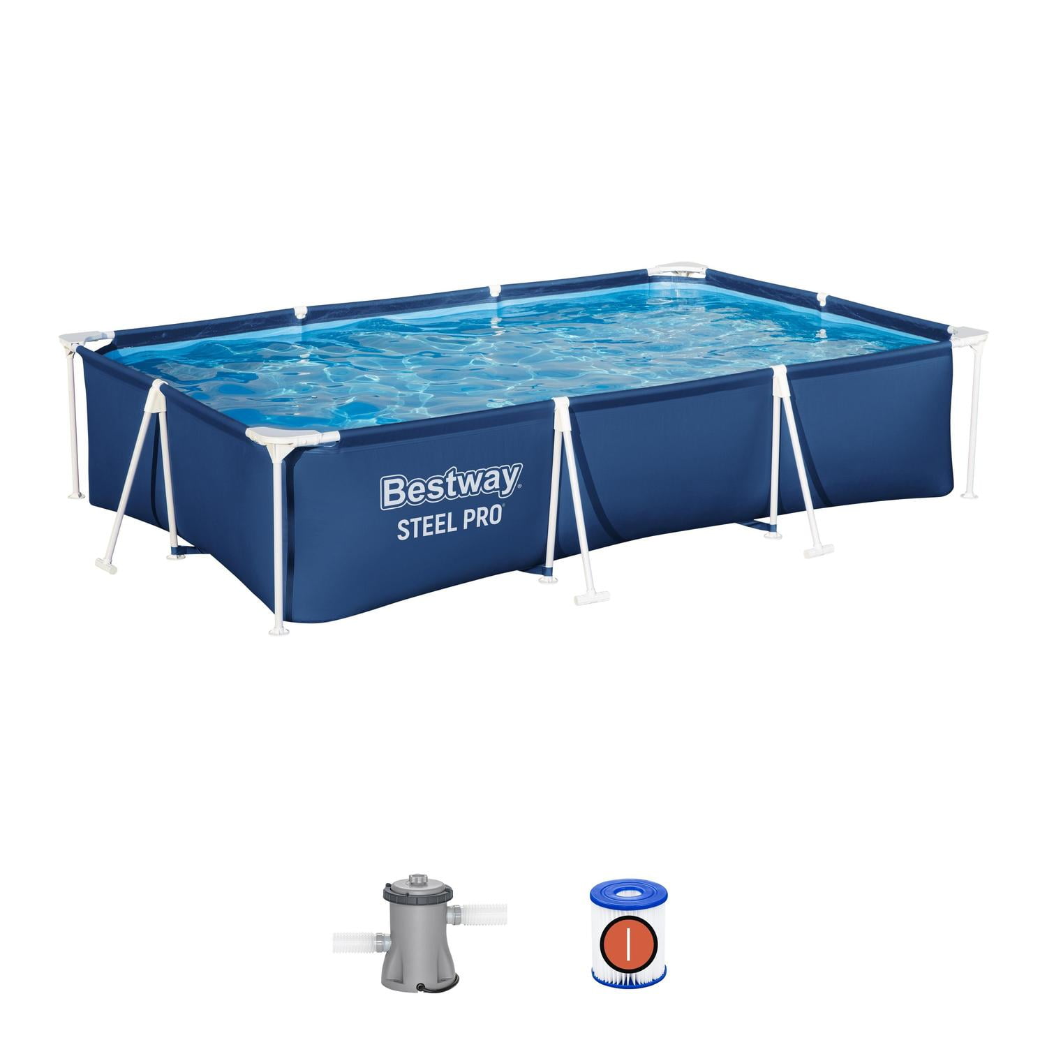 Piscina Bestway Rectangular Con Filtro 3.00m X 2.01m X 66cm Azul Único