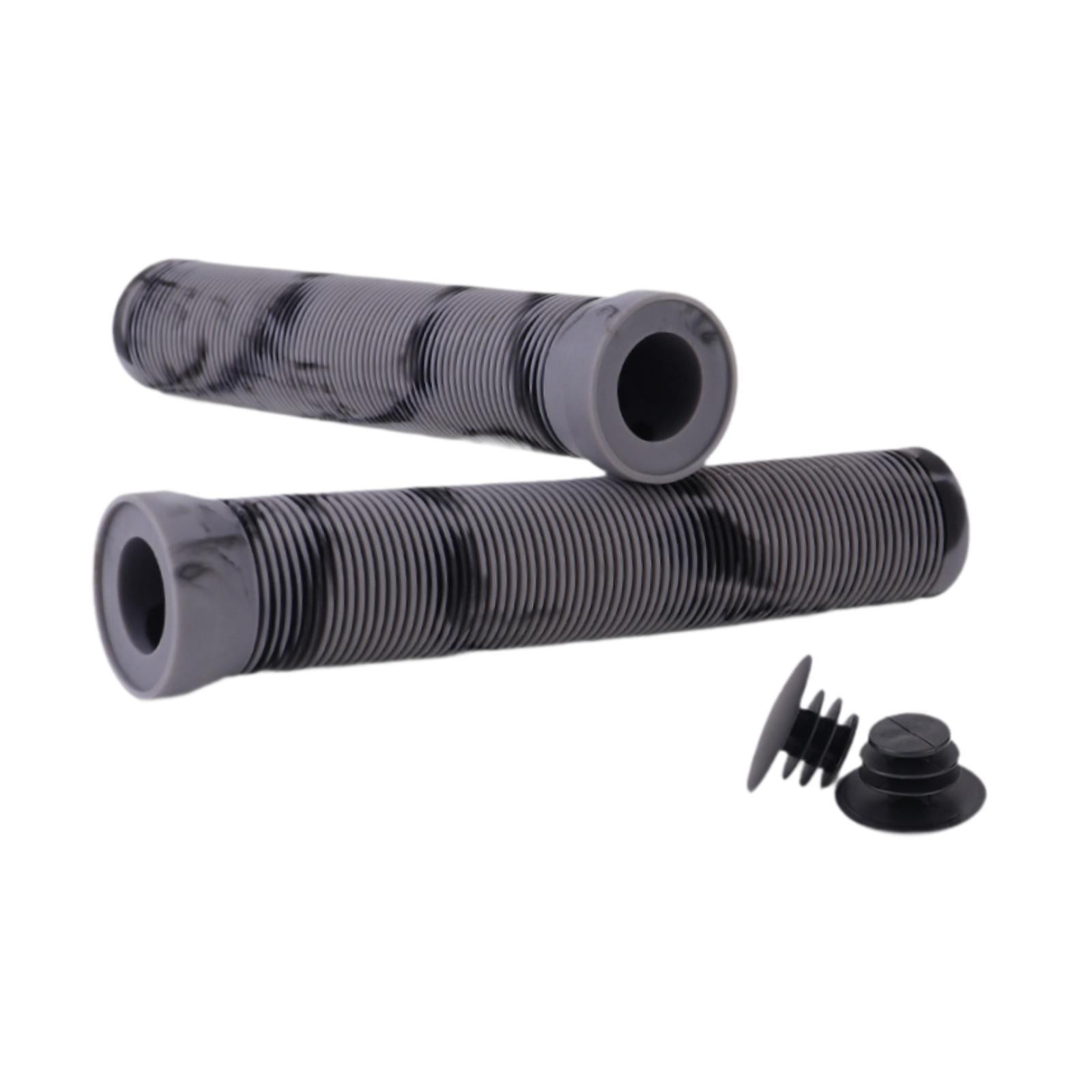 Magideal - 2 Piezas De Puños De Manillar De Bicicleta Puños De Manillar De Bicicleta Empuñadura De Goma Suave Para Bicicleta De Montaña Puños De Manillar De Bici Negro Gris