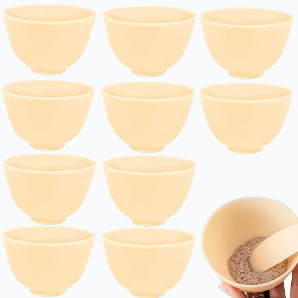 Tazones de Mezcla PLINNILUY Pack de 10 - 10 cm Amarillos de Silicona