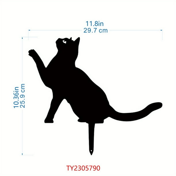 1pc Cute Cat Family Garden Stakes - Decorative Silhouette Animal Outdoor Statues for Cat Lovers - Perfect for Yard, Garden, and Halloween Decorations