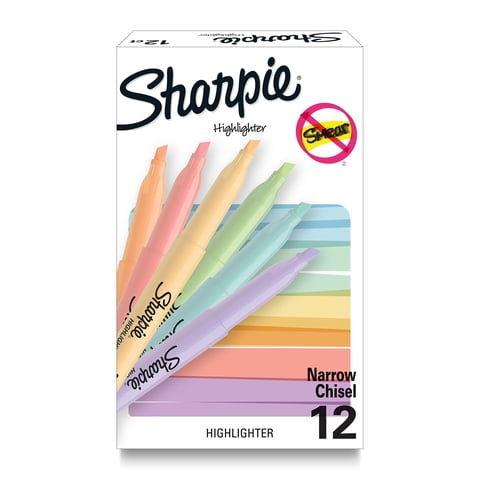 Iluminadores Sharpie Pocket, Colores Pastel Suaves, 12 Unidades