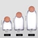 thumbnail image 3 of Pack 3 Botellas Frasco Vidrio De Corcho Transparente Deco, 3 of 4