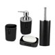 thumbnail image 1 of Set Baño 4 Piezas Taza Jabonera Dispensador Escobilla, 1 of 4