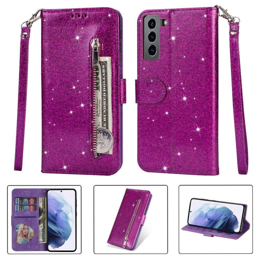 Funda Para Foxdock Elegante Funda Samsung Galaxy S22 5g Glitter Con Cremallera-ideal Para El Uso Diario