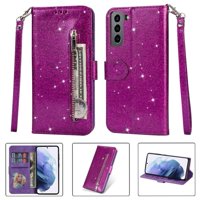 Funda Para Foxdock Elegante Funda Samsung Galaxy S22 5G Glitter Con Cremallera-Ideal Para El Uso Diario