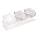 thumbnail image 5 of Cuencos Elevados Para Gatos, Cuenco Duradero Para Comida Y Agua Para Gatos De Interior, Cachorros, Transparente Y Blanco Claro, 5 of 5