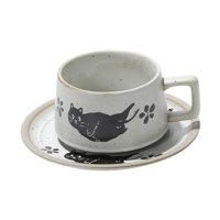 Magideal - Juego De Taza De Té Y Platillo Para Café, Taza De Café Única Y Elegante De Cerámica Para Espresso, Café Con Leche, Leche, Suministros Para Fiestas De Blanco