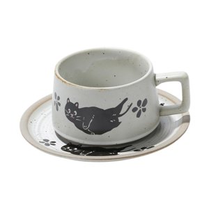 Magideal - Juego De Taza De Té Y Platillo Para Café, Taza De Café Única Y Elegante De Cerámica Para Espresso, Café Con Leche, Leche, Suministros Para Fiestas De Blanco