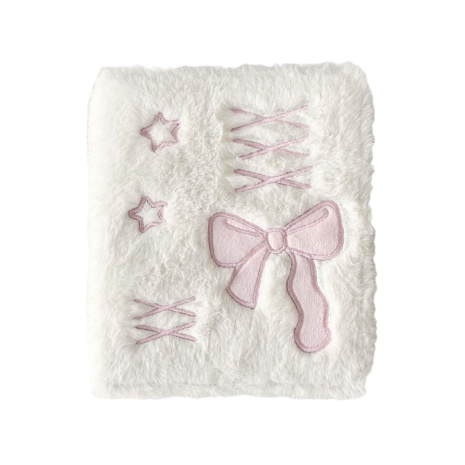 Bothyi - Álbum De Fotografías De Felpa De Dibujos Animados A6, Carpeta De Fotografías A6 Para Almacenamiento De Fotos, Niñas, Blanco Y Rosa